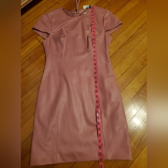 NWT GUESS Ramona dress. Shiny squared bonded suede. Blush pink. Size S. - Picture 12 of 13